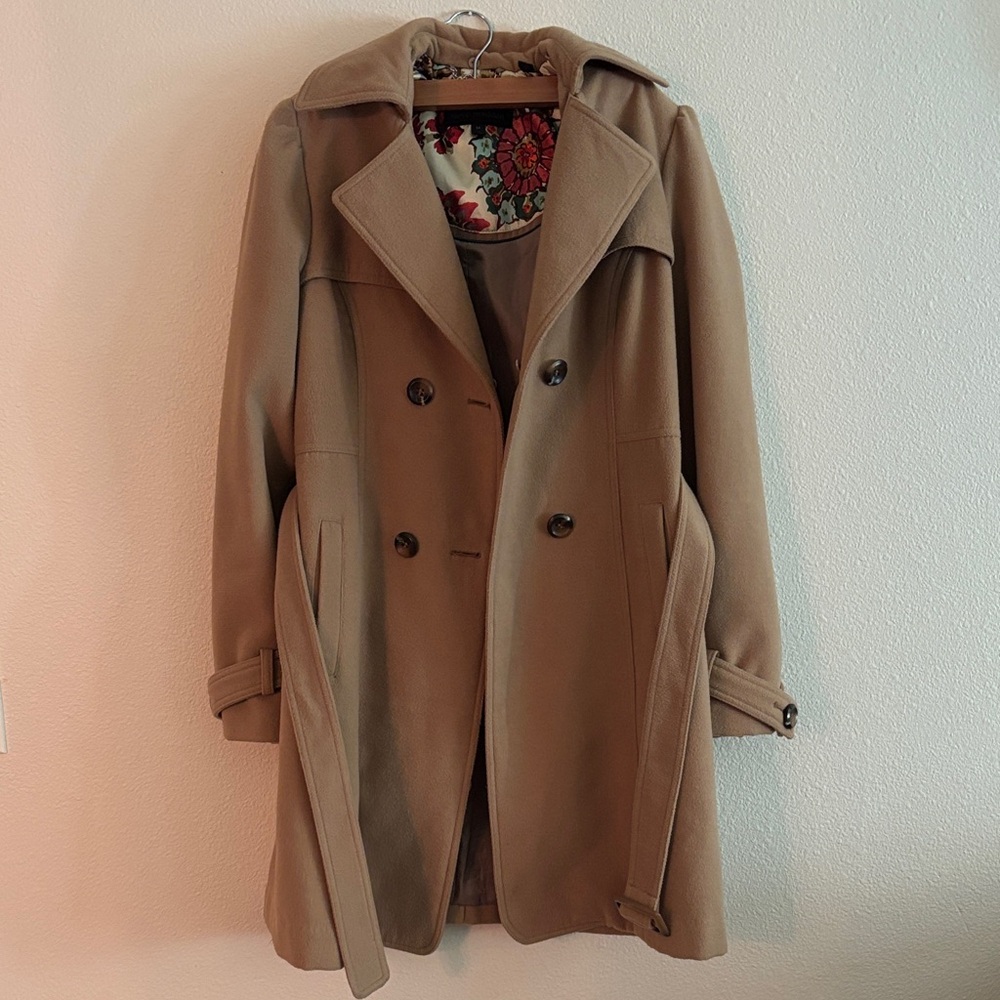 Steve Madden Belted Camel Trench Coat